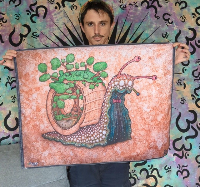 &quot;Escargot cosmic&quot; Tenture Format 80x60cm 