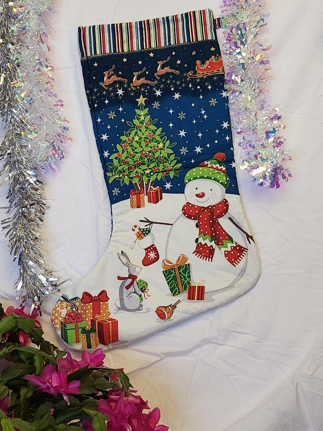 Snowman/Santa Christmas Stocking (striped)