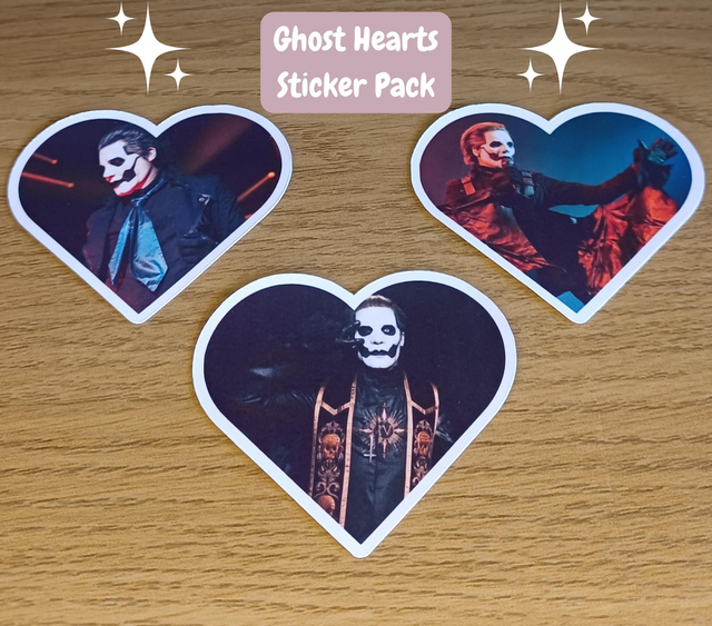 Ghost Band Hearts Sticker Pack 