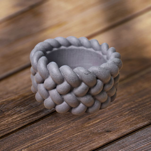 Teelichthalter "Braided" Anthrazit