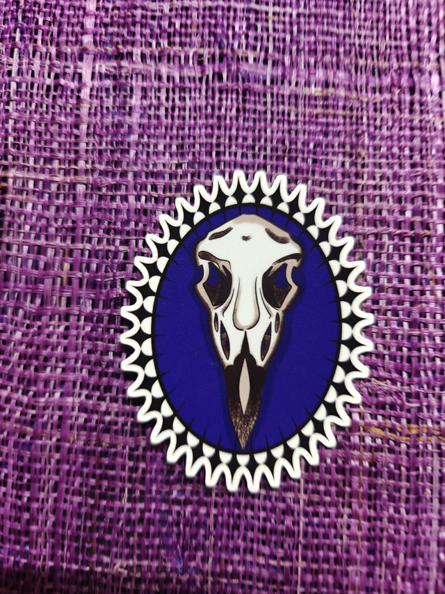 Crow skull sticker