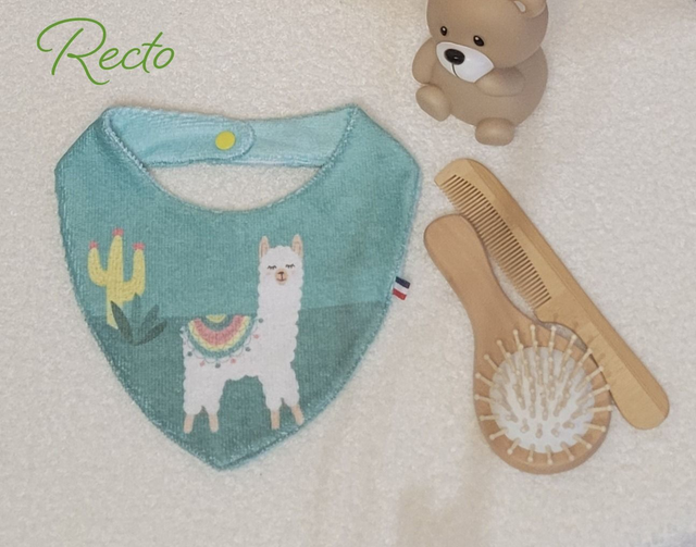 Bavoir bandana double face lama