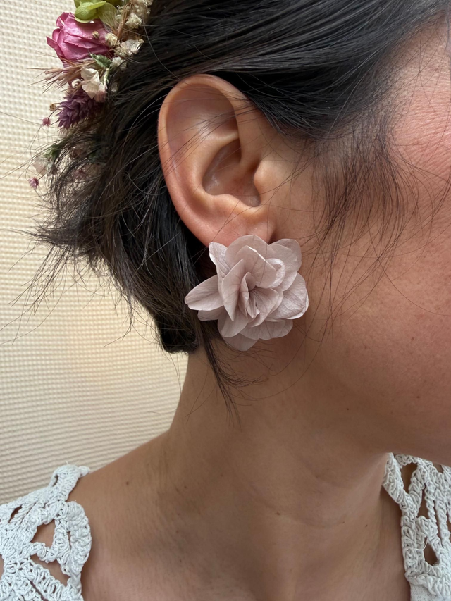 Boucles d'oreilles "Rose poudrée"