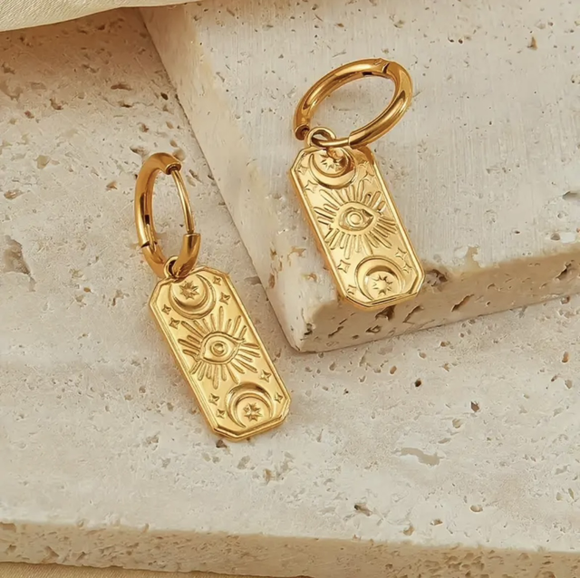 Cosmic eye hoop earrings