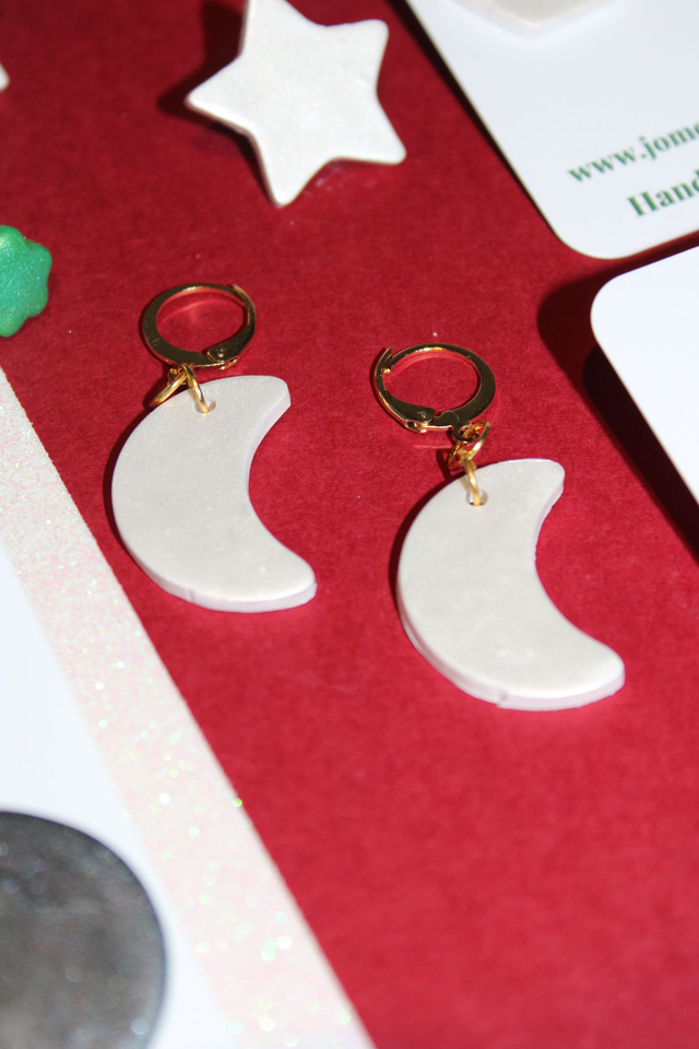 Nollaig moon dangle earrings