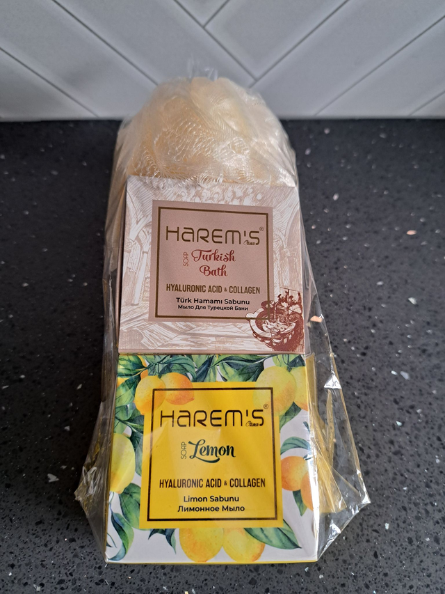 Lemon Soap, Turkish Bath Soap &amp; Scrunch Gift Set 