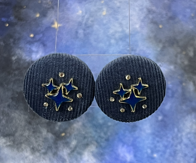 Sidonie velours bleu avec étoiles coloris bleu 