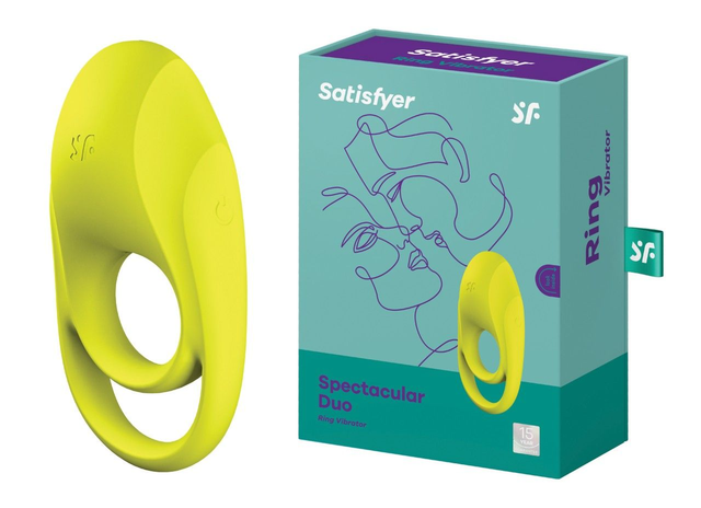 SATISFYER Spectacular Duo Ring Vibrator neon green