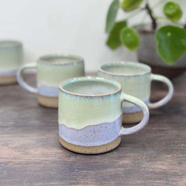 Coffee Cup - Straight Speckled Coastline Green
