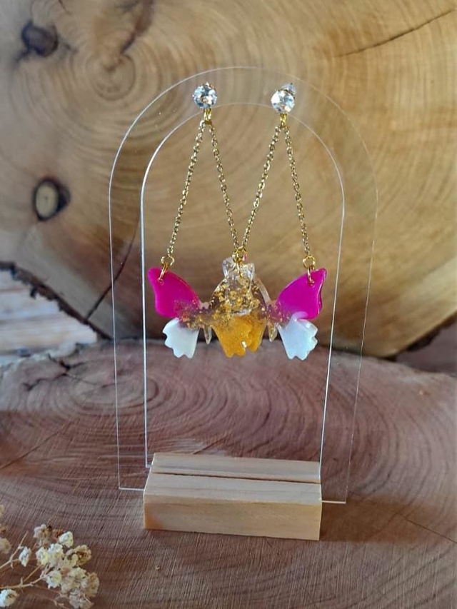 Papillon céleste - Rose blanc doré