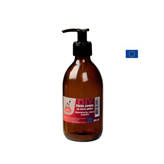 Flacon Pompe en Verre Ambré - 300 mL