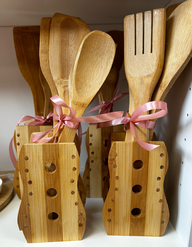 Set 4 pz Porta utensili in legno