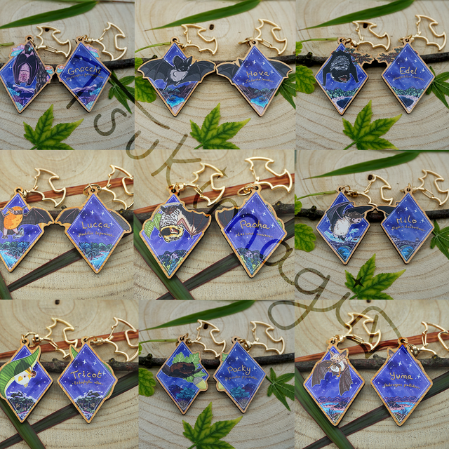 Pack de 3 ou 6 porte-clés en bois