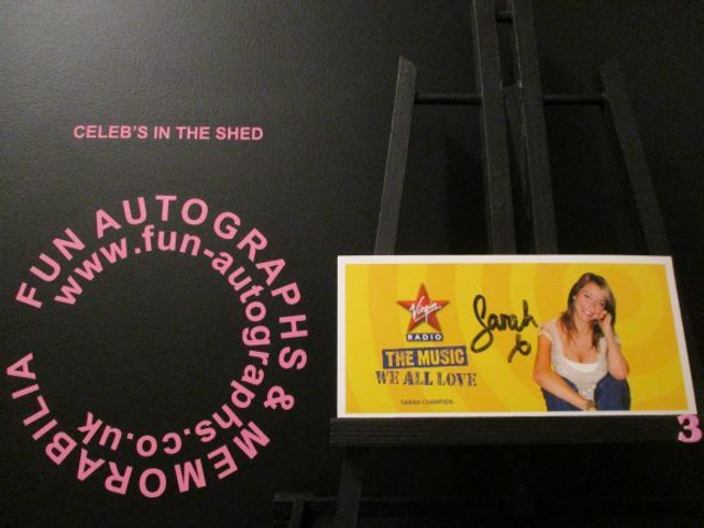 Sarah Champion Authentic Autographed Virgin Radio Cast Card (3)