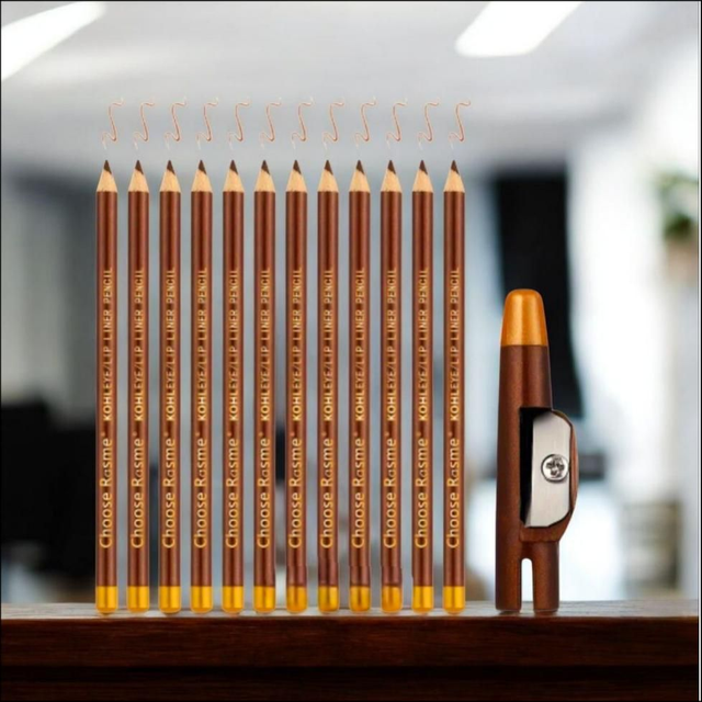 Rasme Kohl Eye & Lip Liner Pencil – Brown (with Sharpener) | Makeup & Cosmetic

