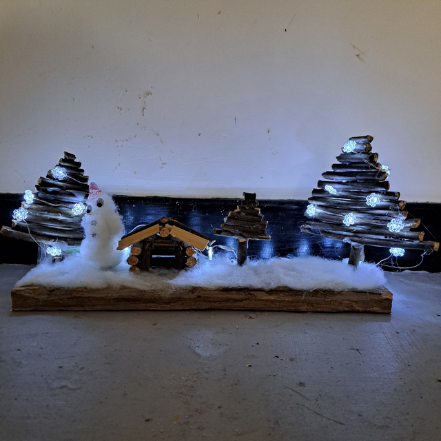Light Up Log Cabin Scene