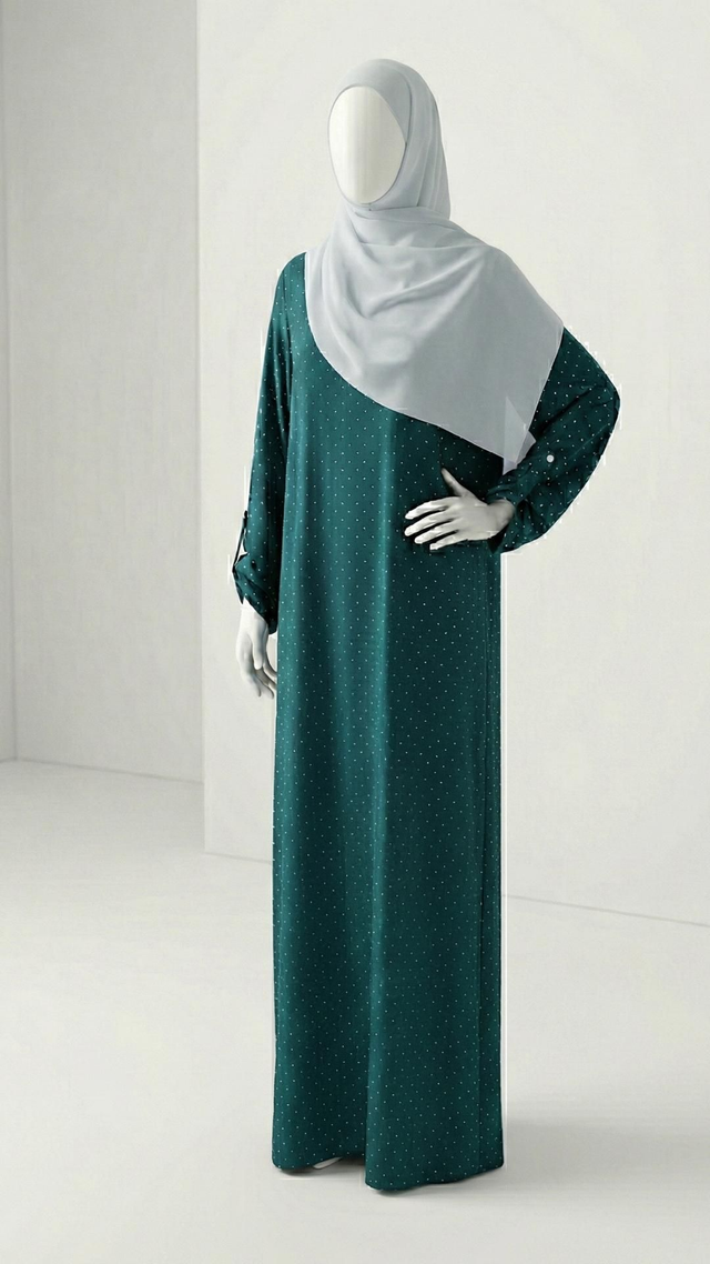 Abaya mit Steinchen Jade