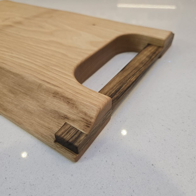 Ash and Black limba cutting board