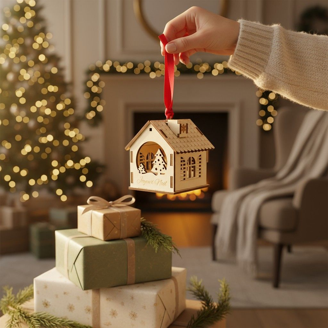 Décoration de sapin de Noël maison en bois, cadeau personnalisé - chalet de Noël déco petit et grand Sapins
