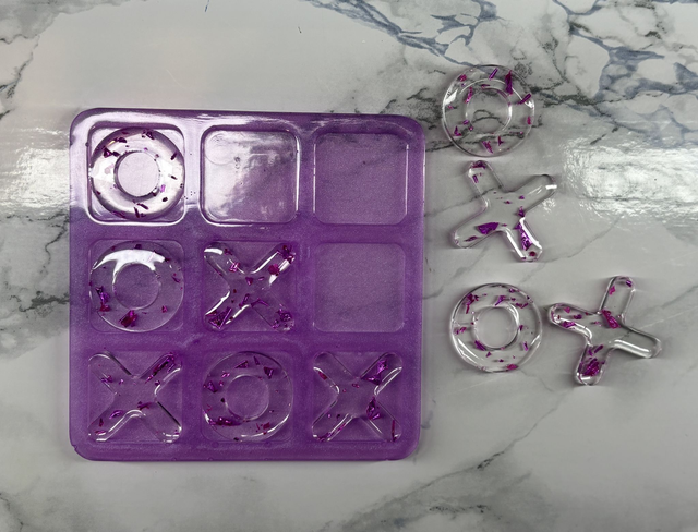 Jeu de morpion en résine époxy