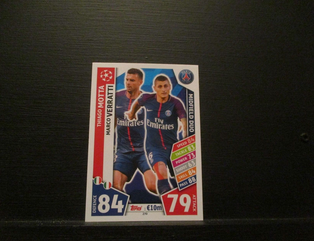 Thiago Motta / Marco Verratti - UEFA Champions League Match Attax 2017/18 Original Trading Card #270