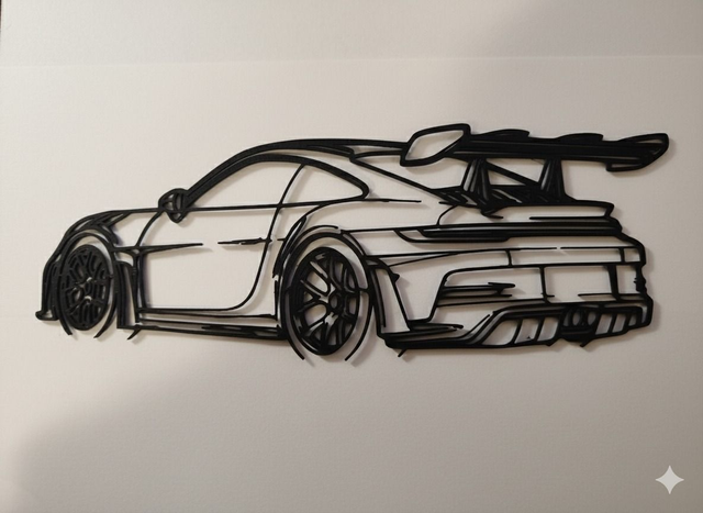 Silhouette Murale Voiture de Sport