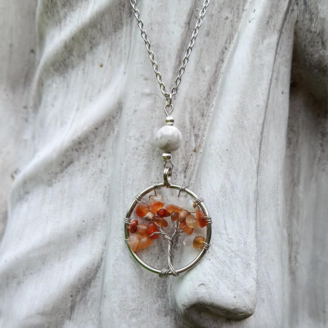 Sunstone and Howlite Necklace- Optimism 