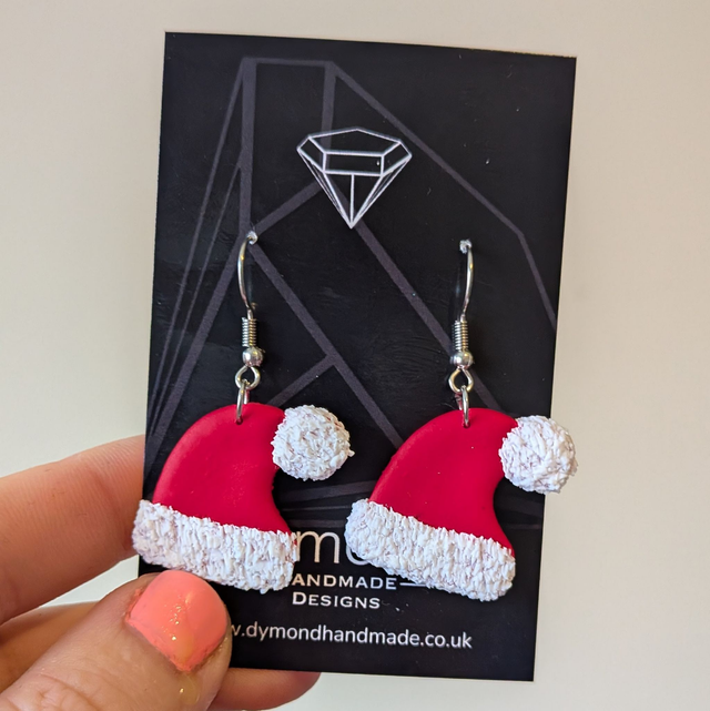 Christmas - Christmas hat dangle earrings