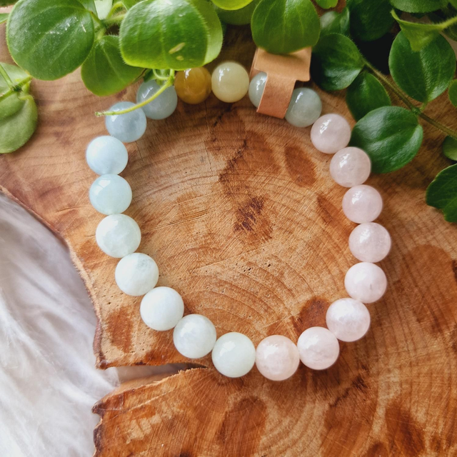 Morganite Beaded Bracelet 