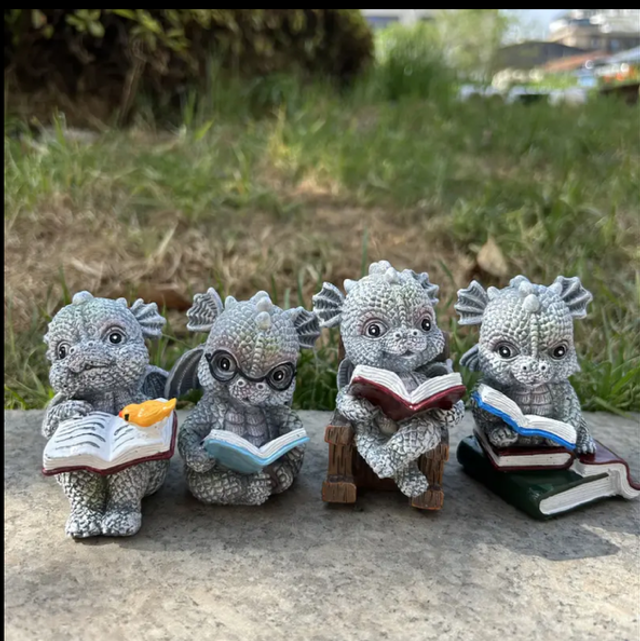 Reading Dragon Statue 