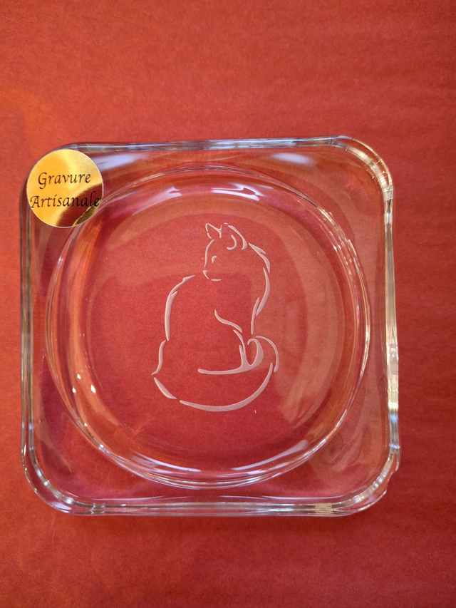 Vide poche verre Chat angora