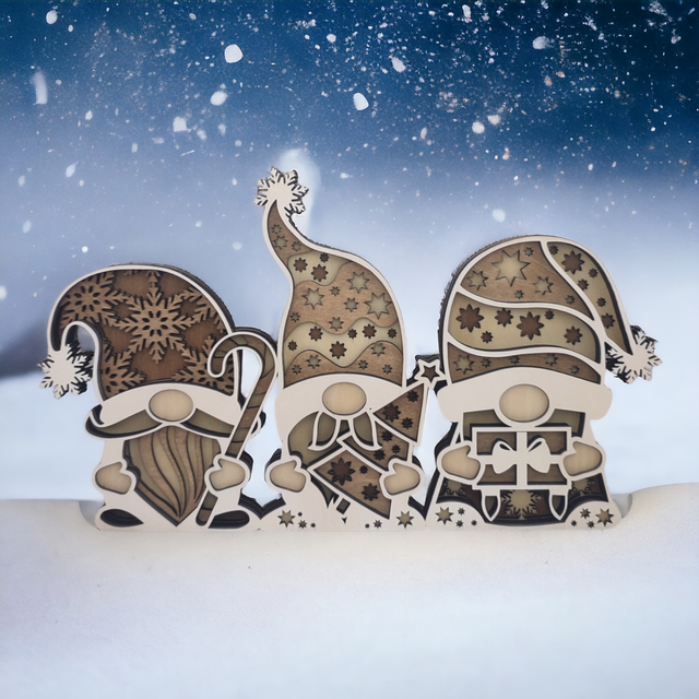 Gnomes de Noël en bois