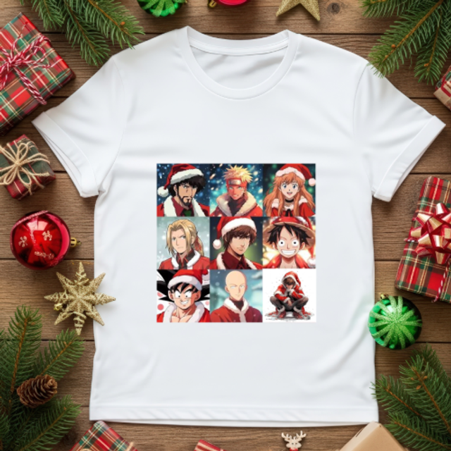 Anime Christmas T-shirt, DTF printed