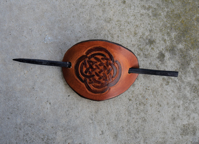 Barrette a Cheveux entrelacs marron