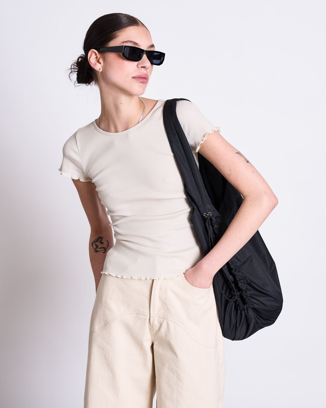 JAN 'N JUNE MINIRIB T-SHIRT REN IVORY GOTS