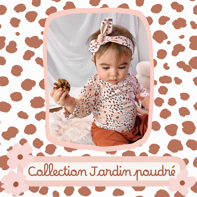 Bandeau à nouer - collection Jardin poudré