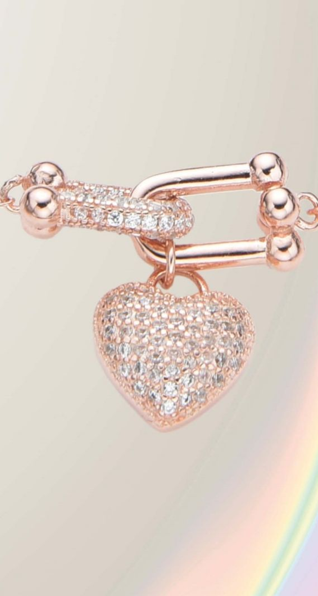 collane e bracciali con cuore e catenaccio argento 925