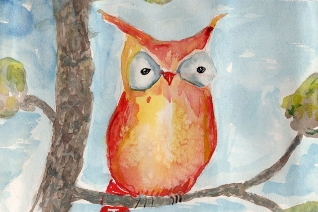 Pöllö vaakasuunnassa