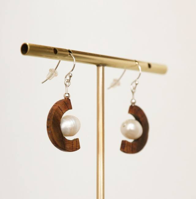 Boucles d'oreilles créateur, modèle artisanal "MoonBow"