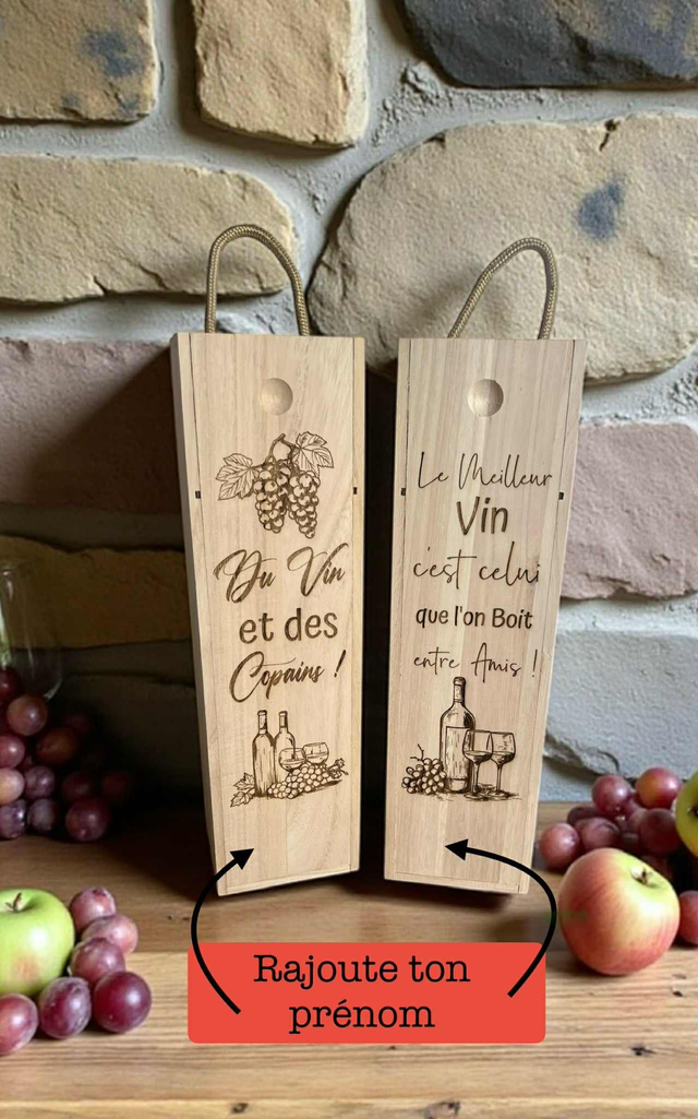 Coffret à vin en bois