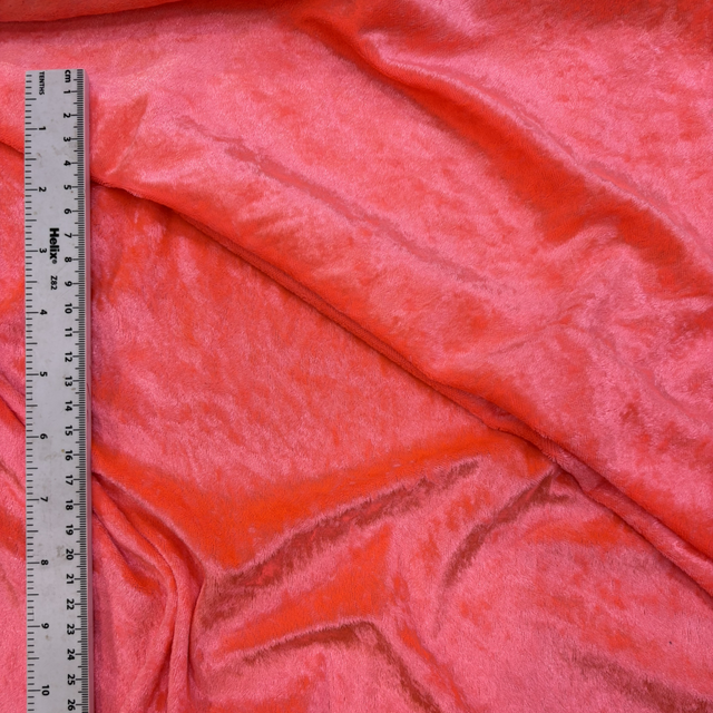 Neon Pink Crushed Stretch Velvet