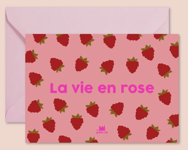 Carte "Amour" : La vie en rose (avec enveloppe)