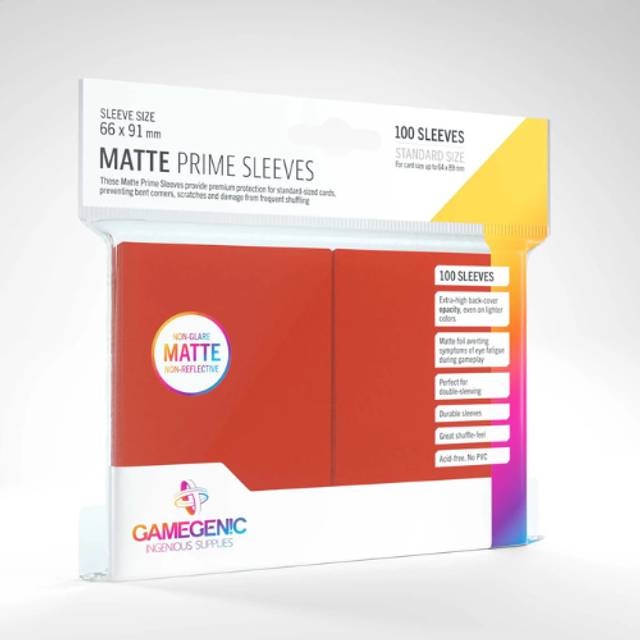 Gamegenic Matte Prime Sleeves - Red