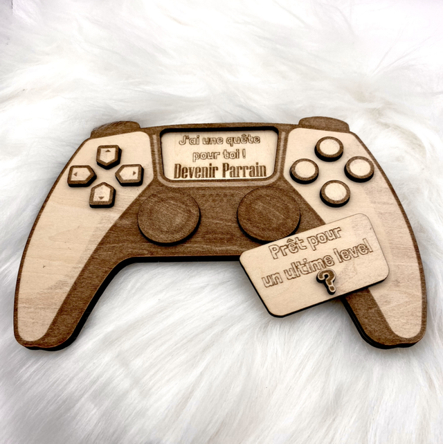 Manette Gaming Personnalisée – Annonce Surprise Papa, Parrain, Témoin