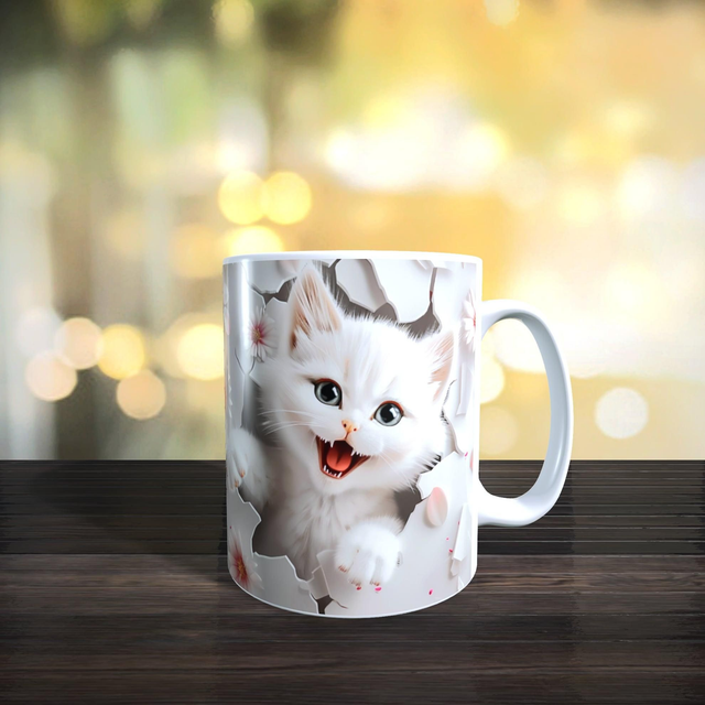 Mug chaton blanc 