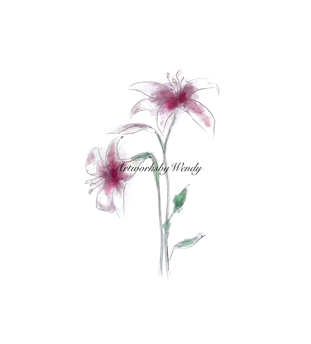 Lilies Watercolour
