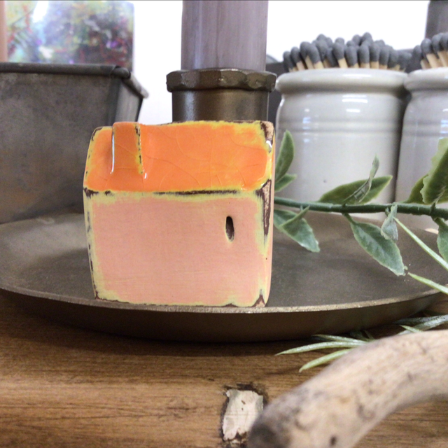 Mini Ceramic House Orange