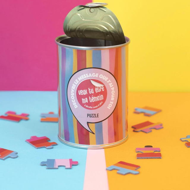 Puzzle à message "Veux tu être ma témoin"