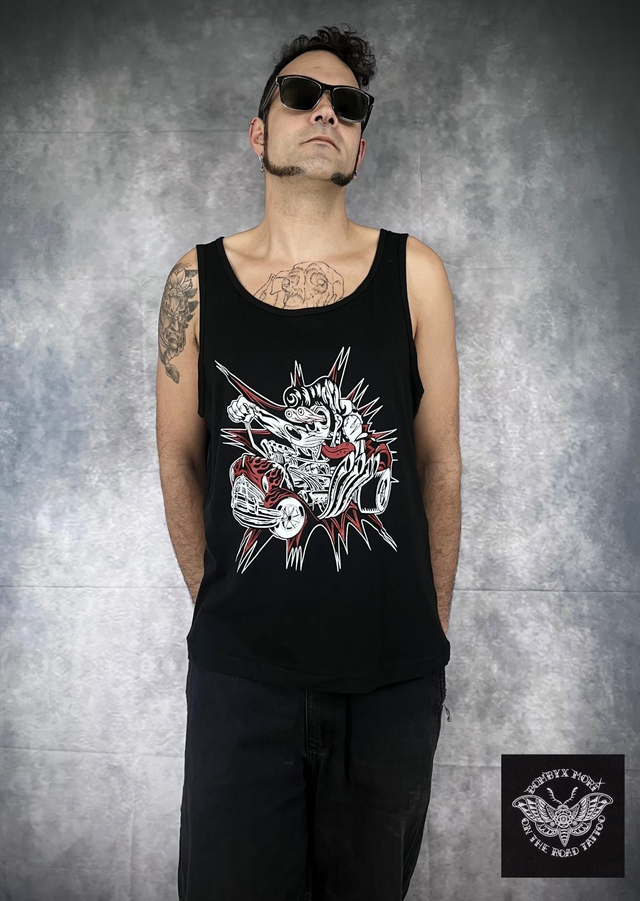 T-shirt Tank "Hot Rod Lupo" Black