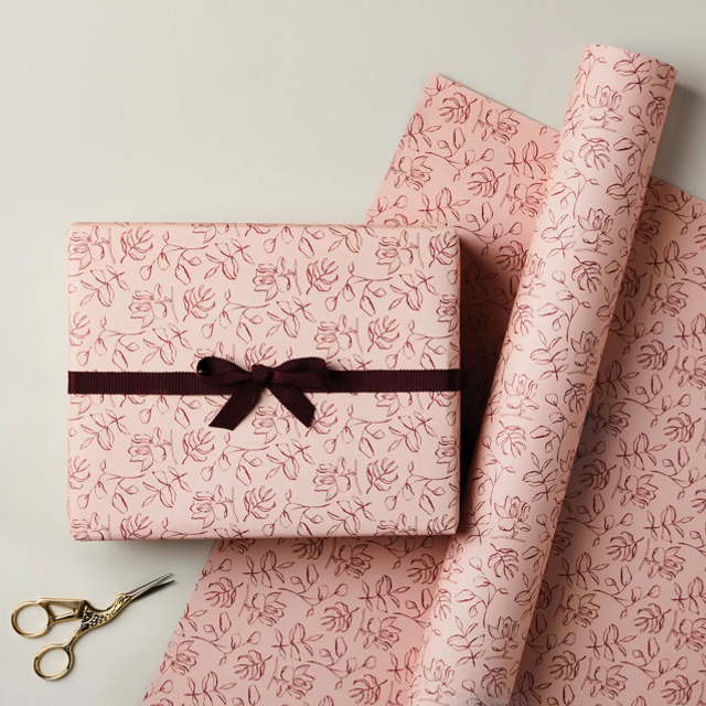 Floral Peach Wrapping Paper